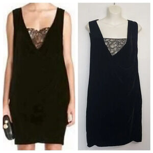 DIANE VON FURSTENBERG Casey black velvet mini dress size 0